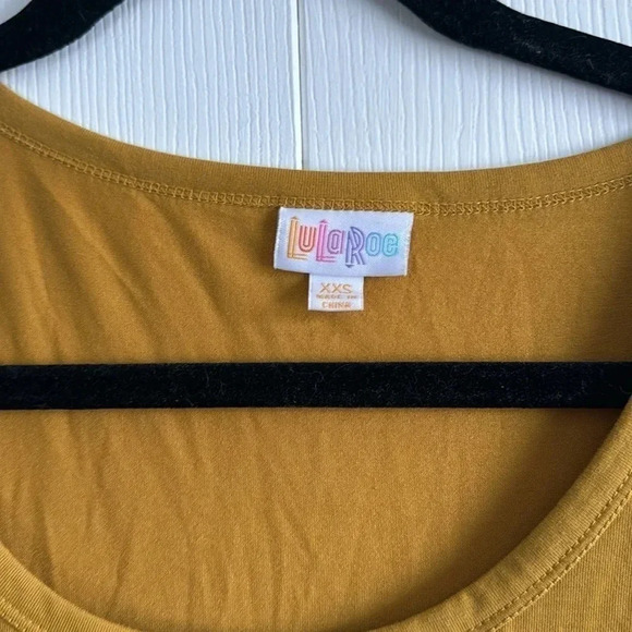 LuLaRoe Mustard Yellow Skater Dress Fit & Flare size XXS - Picture 2 of 4